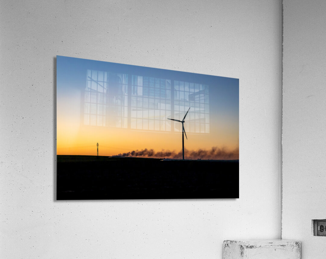 Wind Turbines at Sunset Acrylic Print