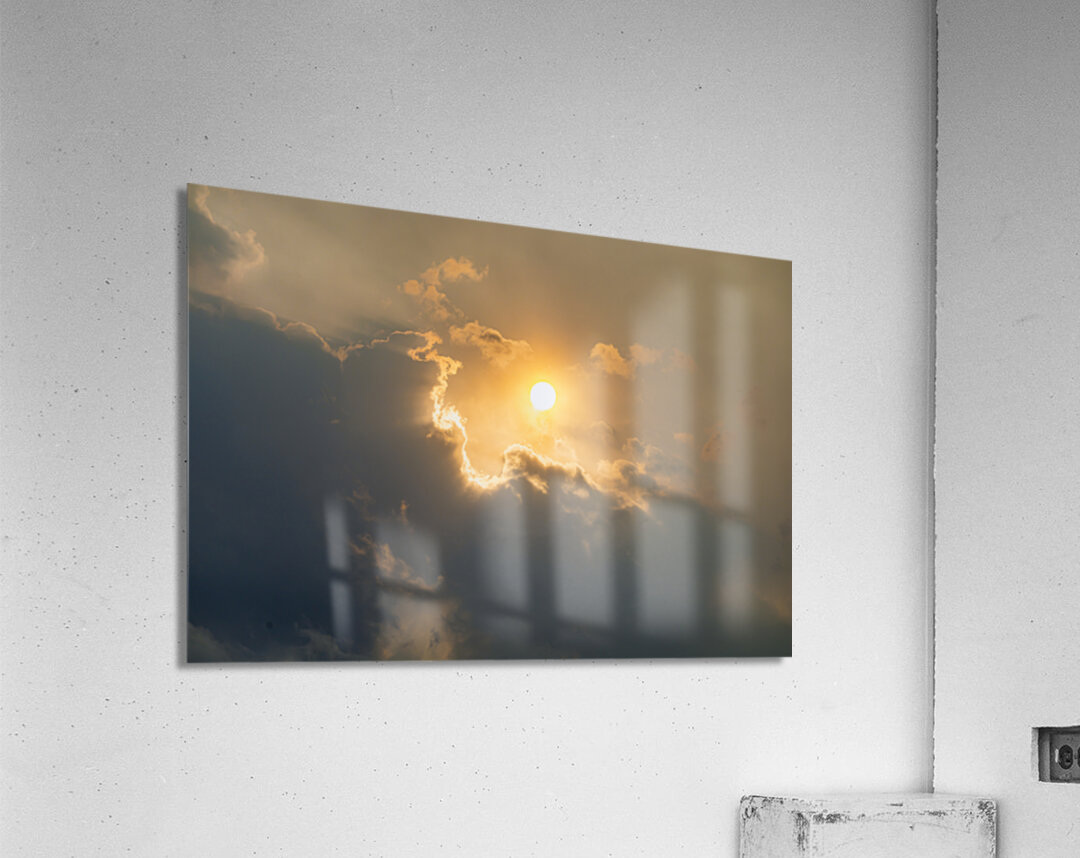 Hazy Sun Behind Clouds Acrylic Print