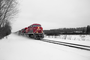 Train After Snowstorm