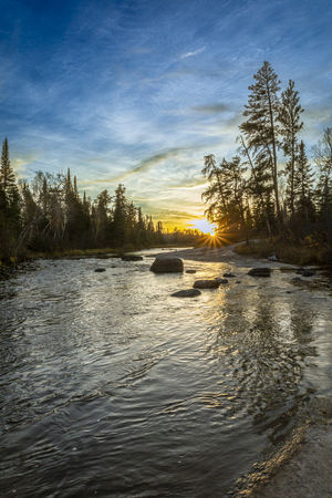Sunset at Pine Point Rapids