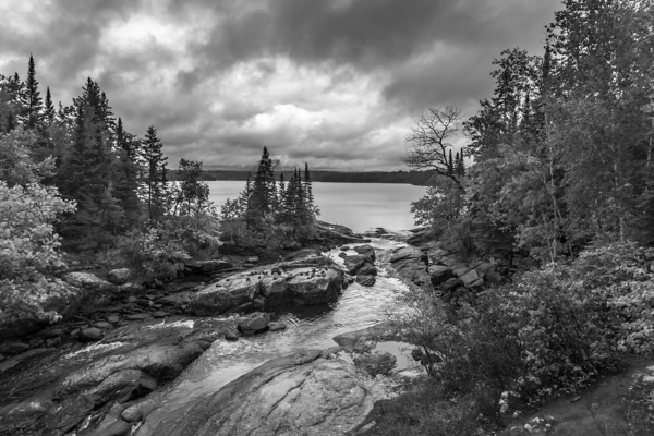 Tulabi Falls on a Rainy Day - B&W Print