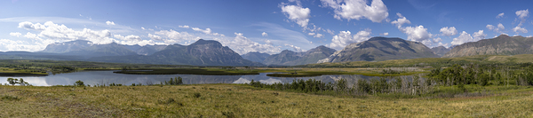 At the Base of the Rockies - Panorama Print
