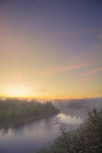 Foggy Sunrise on the Roseau River Print