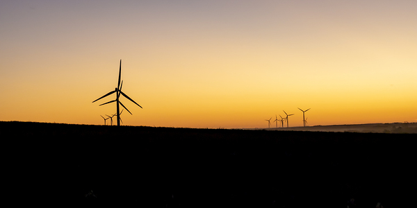 Wind Turbines at Sunset Print