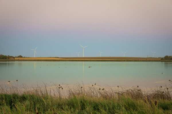 Wind Turbines Reflection Print