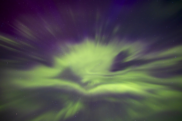 Green and Purple Aurora Burst Print