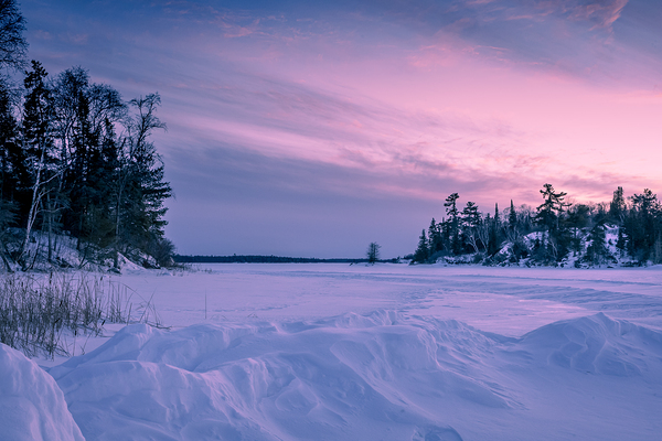 Frozen Lake at Dusk Print