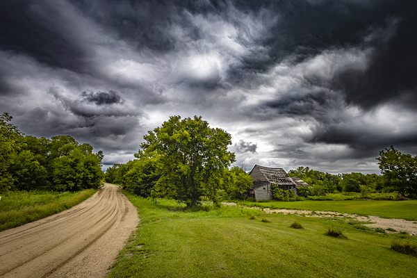 Old Barn on a Stormy Day Print