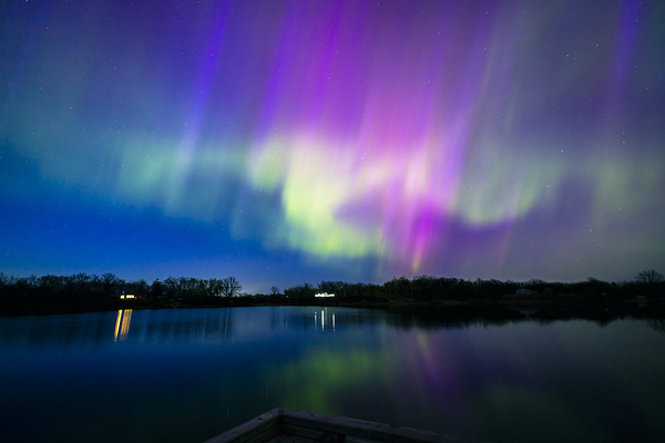 Auroras by the Lake Print