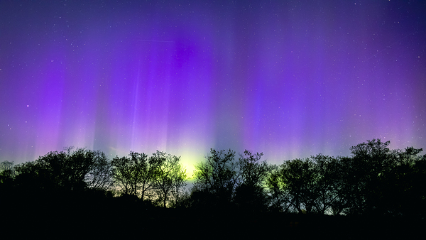 A night of Stars and Auroras Print