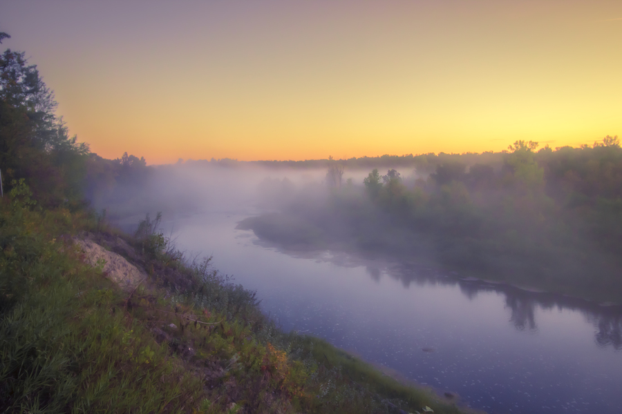 Foggy Sunrise on the Roseau River  Print