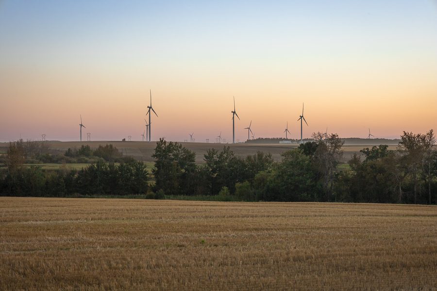 Wind Turbines at Sunset  Print