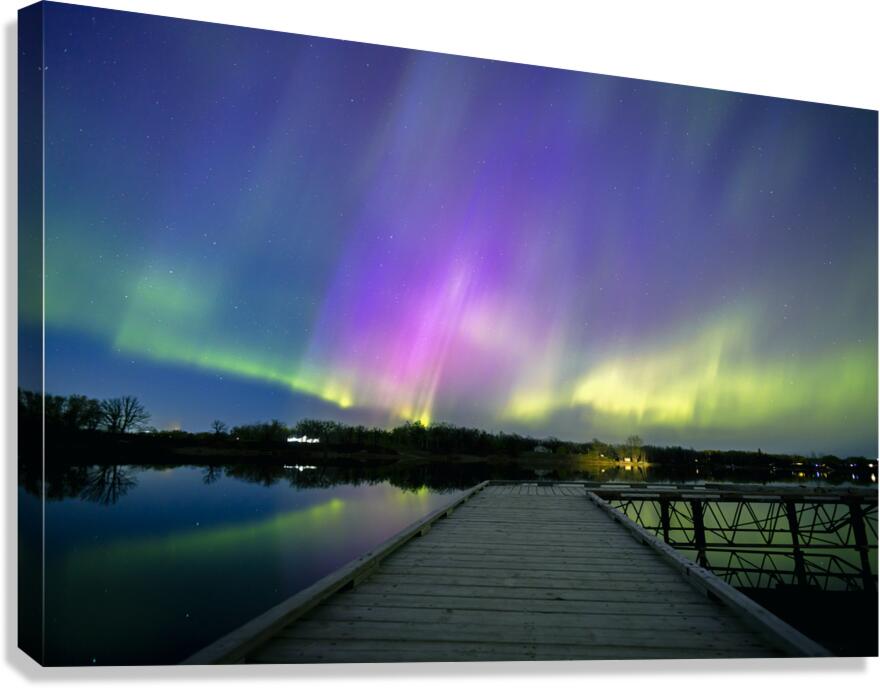 Auroras at the Dock Canvas Print