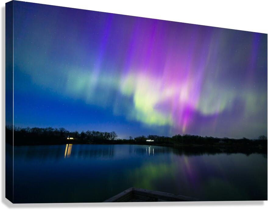 Auroras by the Lake Canvas Print