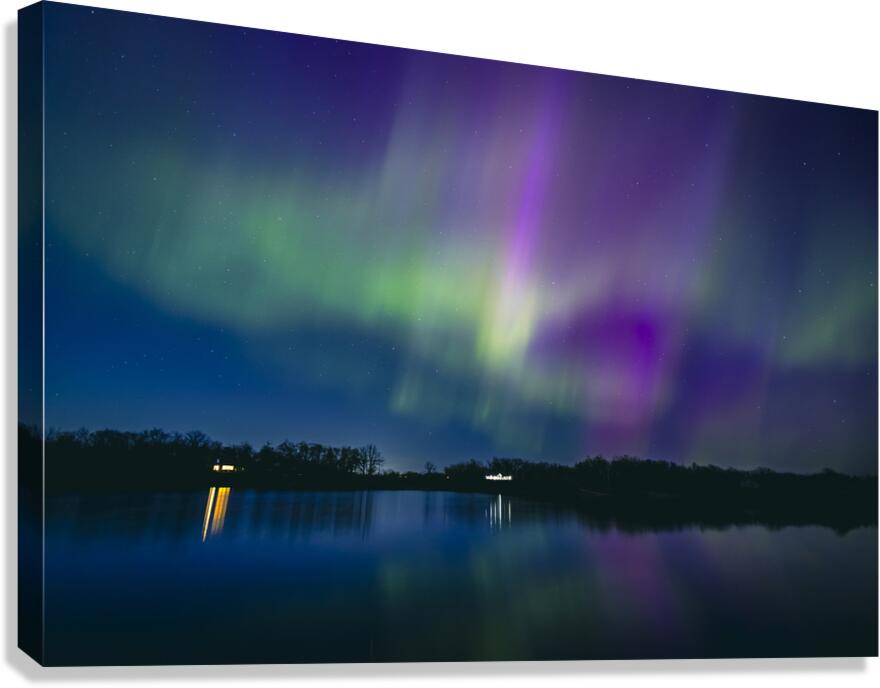 Northern Lights on the Lake Canvas Print