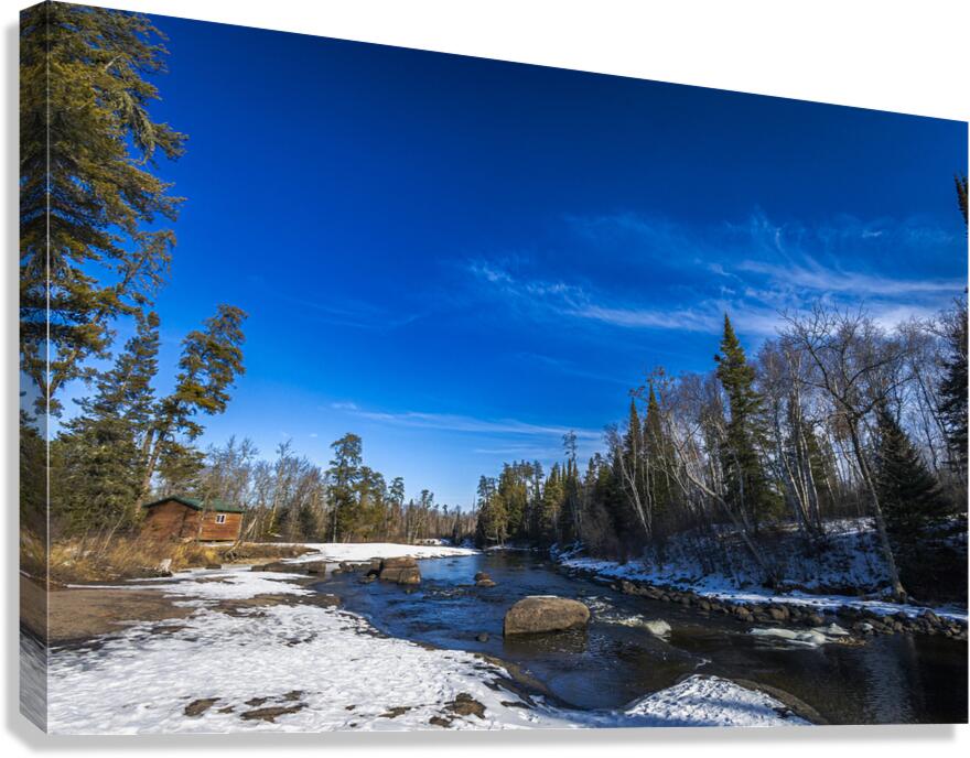 Pine Point Rapids Shelter Canvas Print