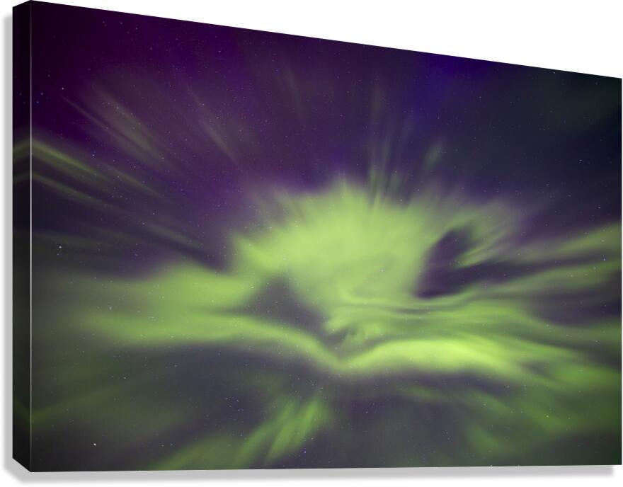 Green and Purple Aurora Burst Canvas Print