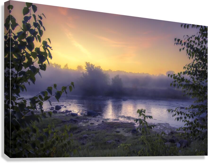 Foggy Sunrise on the Roseau River Canvas Print
