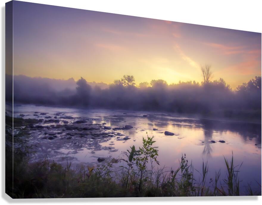 Foggy Sunrise on the Roseau River Canvas Print