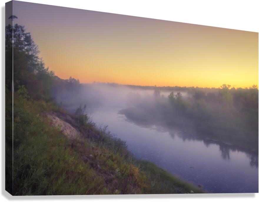 Foggy Sunrise on the Roseau River Canvas Print