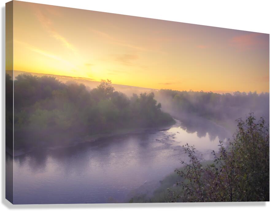 Foggy Sunrise on the Roseau River Canvas Print