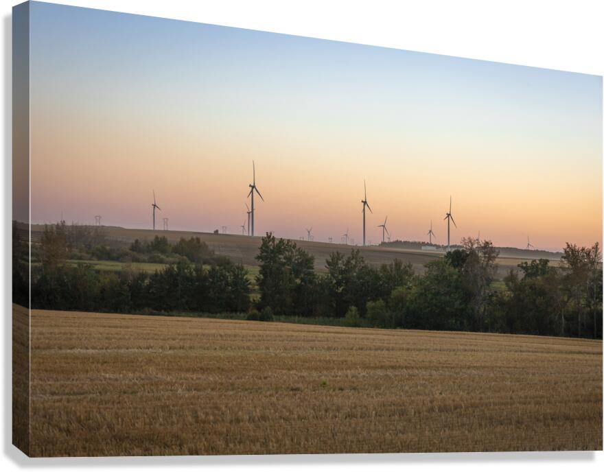 Wind Turbines at Sunset Canvas Print