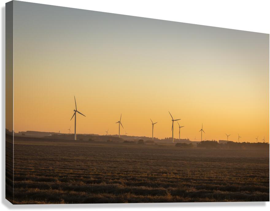 Wind Turbines at Sunset Canvas Print