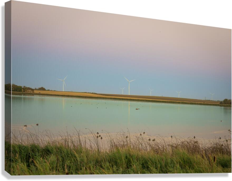Wind Turbines Reflection Canvas Print
