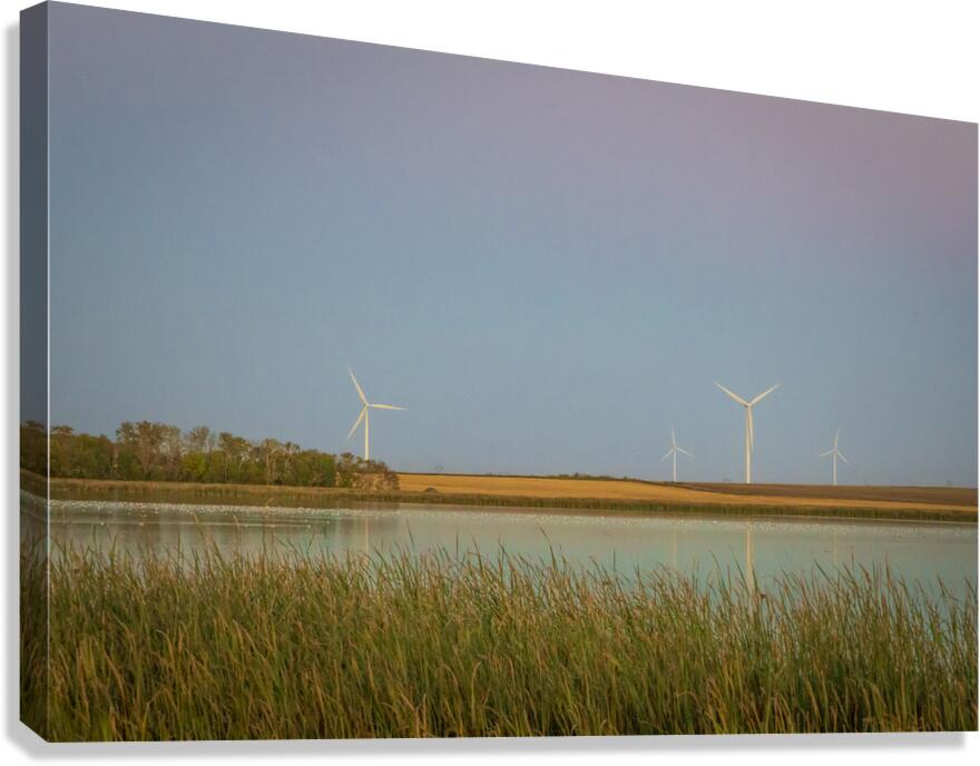 Wind Turbines Reflection Canvas Print