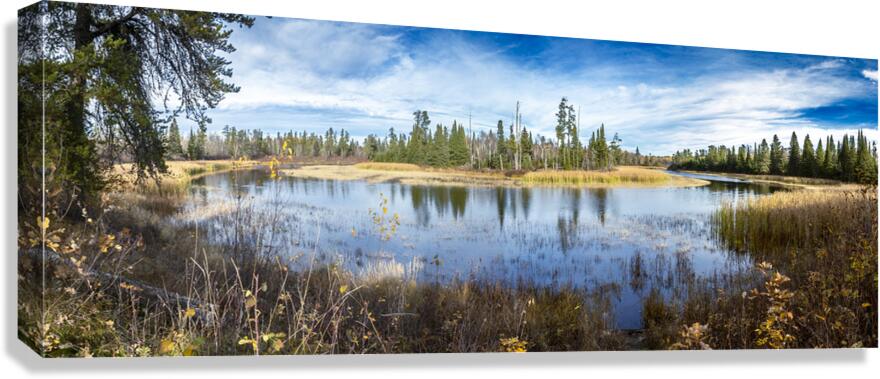 Horseshoe Bend Panorama at Pine Point Rapids Canvas Print
