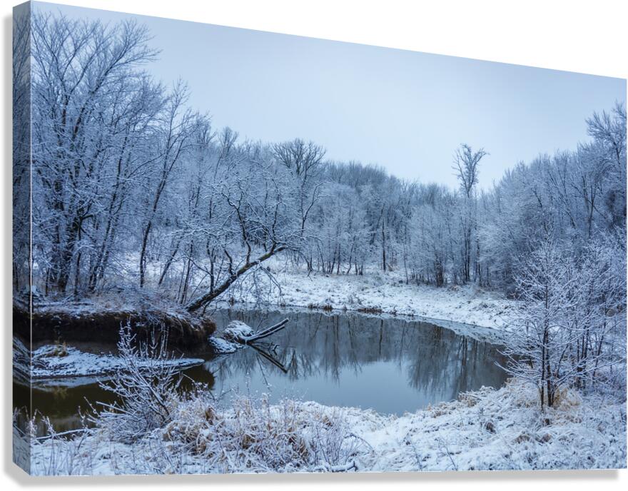 River in First Snowfall Canvas Print