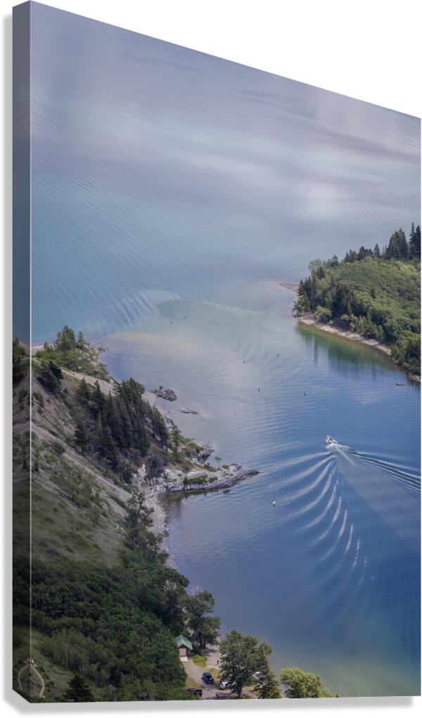 Boating on Waterton Lakes Canvas Print