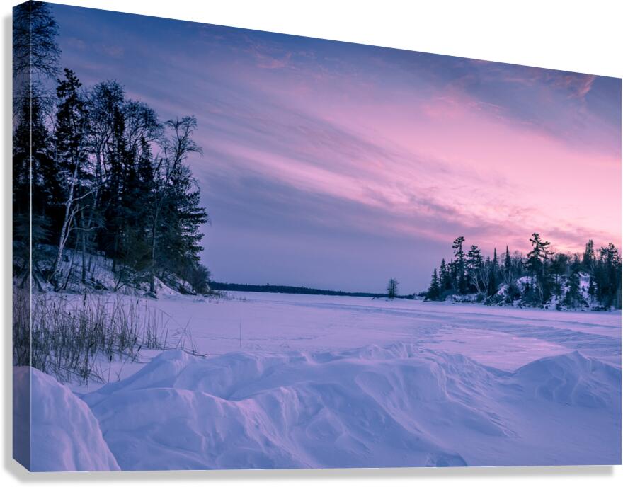 Frozen Lake at Dusk Canvas Print