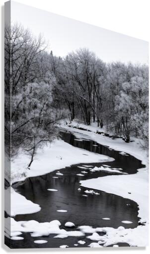 Spillway in Winterfog Canvas Print