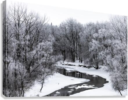Spillway in Winterfog Canvas Print
