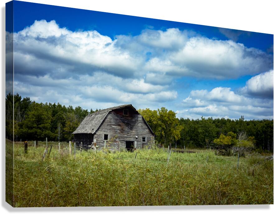 Old Barn on a Cloudy Day Canvas Print