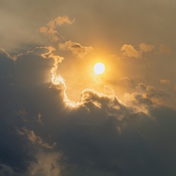 Hazy Sun Behind Clouds