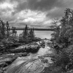 Tulabi Falls on a Rainy Day - B&W
