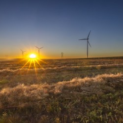 Sunset by the Wind Turbine