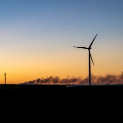 Wind Turbines at Sunset