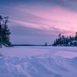 Frozen Lake at Dusk