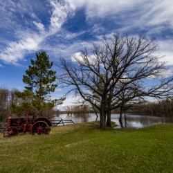 Old Tractor and Spring Flood