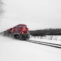 Train After Snowstorm