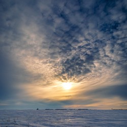 Sunset Over Winter Field