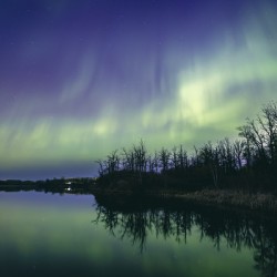 Northern Lights Over the Lake