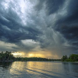 Sunset Under Stormy Sky