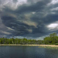 Sunset Under Stormy Sky