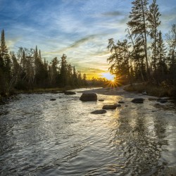 Sunset at Pine Point Rapids