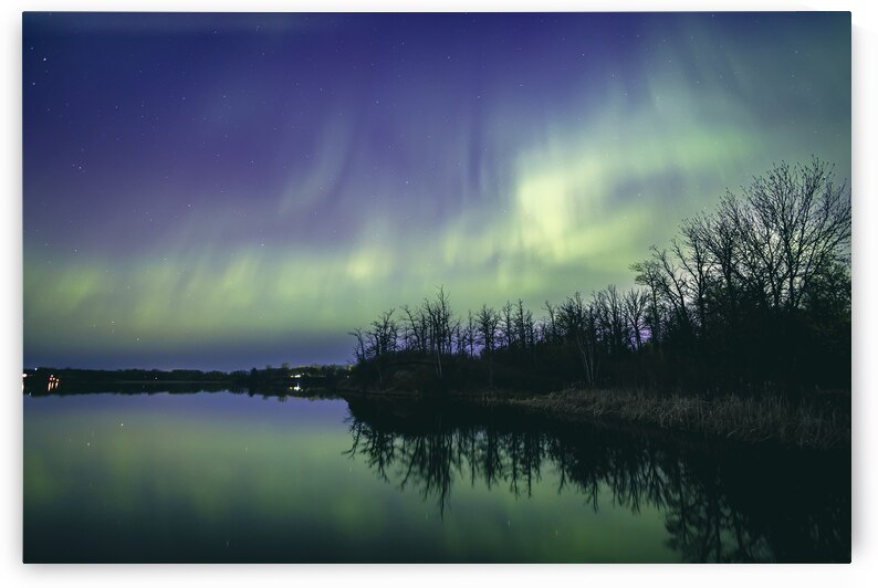 Northern Lights Over the Lake by Marc Gilbert Photography