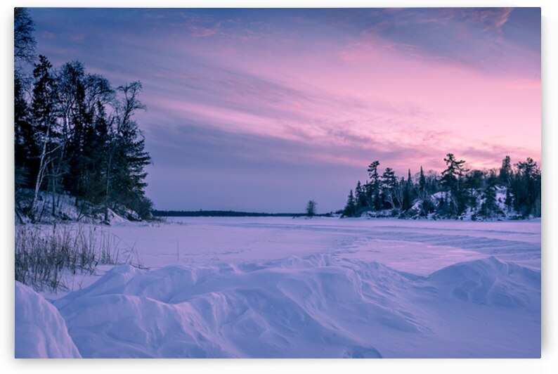 Frozen Lake at Dusk by Marc Gilbert Photography